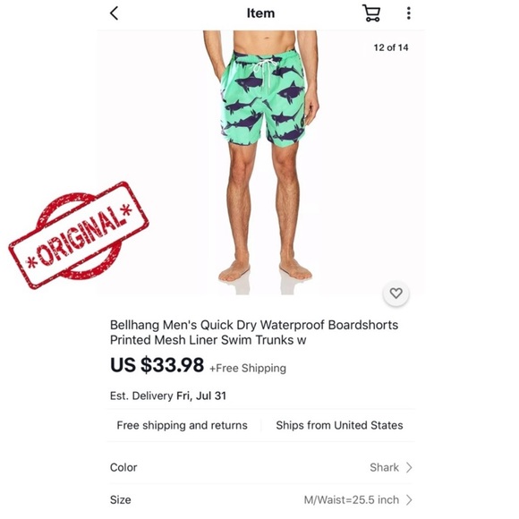 QuickDry  Boardshorts Shark Swim - Picture 5 of 5